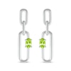 Thumbnail Image 2 of Oval-Cut Peridot Paperclip Drop Earrings Sterling Silver