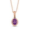 Thumbnail Image 1 of Le Vian Oval-Cut Amethyst Necklace 1/5 ct tw Diamonds 14K Strawberry Gold 19&quot;