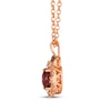 Thumbnail Image 2 of Le Vian Oval-Cut Garnet Necklace 1/6 ct tw Diamonds 14K Strawberry Gold 19&quot;