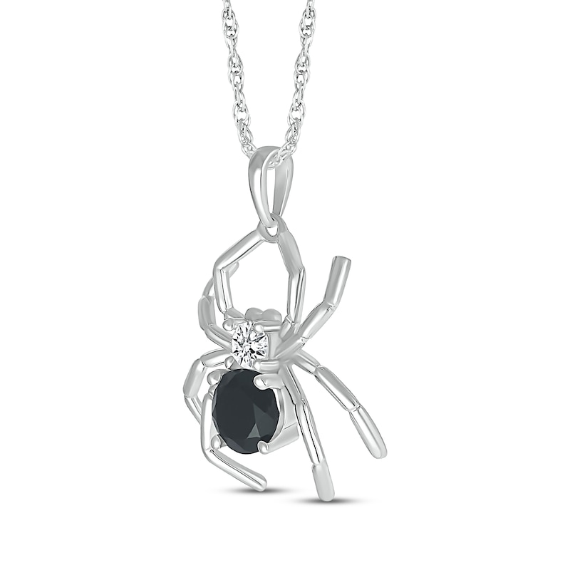 Black Spinel Horseshoe Clasp Paperclip Link 18 Chain Necklace in 14K Gold-Plated Sterling Silver - Gold Over Silver