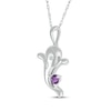 Thumbnail Image 2 of Amethyst & White Lab-Created Sapphire Ghost Necklace Sterling Silver 18&quot;