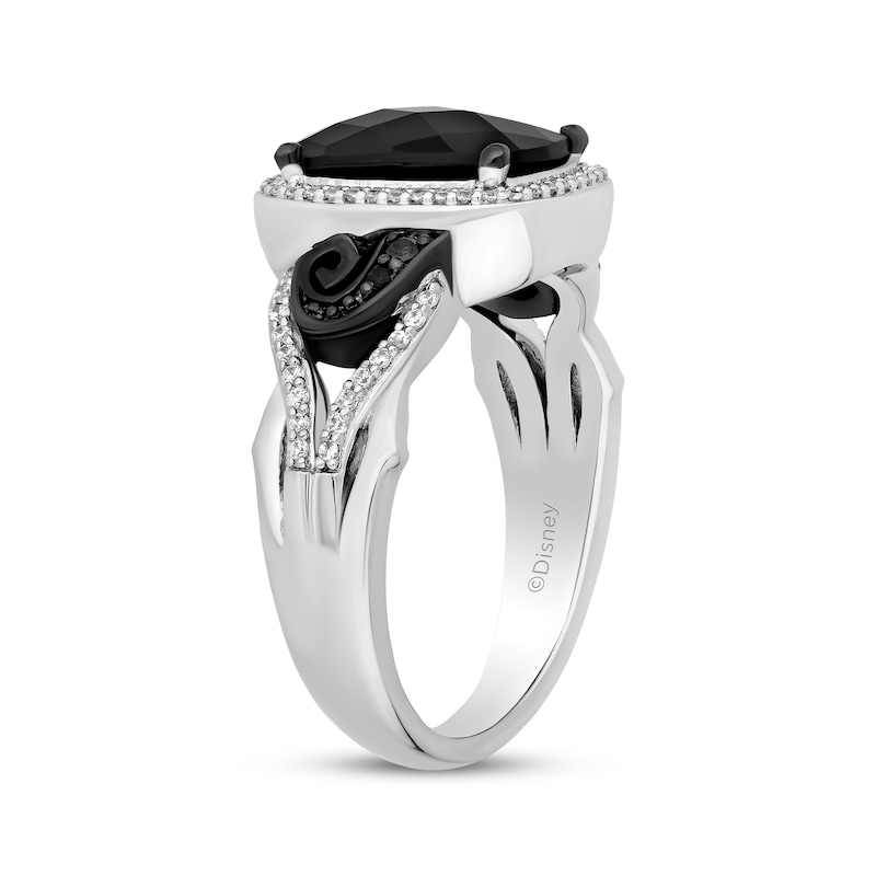 Main Image 2 of Disney Treasures The Nightmare Before Christmas Cushion-Cut Black Onyx & Diamond Ring 1/8 ct tw Sterling Silver