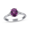 Thumbnail Image 1 of Oval-Cut Rhodolite Garnet & Diamond Ring 1/20 ct tw 10K White Gold