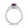 Thumbnail Image 3 of Oval-Cut Rhodolite Garnet & Diamond Ring 1/20 ct tw 10K White Gold