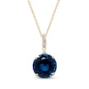 Thumbnail Image 1 of London Blue Topaz & Diamond Necklace 1/3 ct tw 10K Yellow Gold