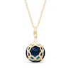 Thumbnail Image 3 of London Blue Topaz & Diamond Necklace 1/3 ct tw 10K Yellow Gold