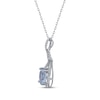 Thumbnail Image 2 of Oval-Cut Aquamarine & Diamond Swirl Pendant 1/4 ct tw 10K White Gold 18&quot;