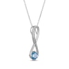 Thumbnail Image 2 of Swiss Blue Topaz & White Lab-Created Sapphire Swirl Necklace Sterling Silver 18&quot;