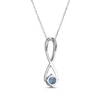 Thumbnail Image 3 of Swiss Blue Topaz & White Lab-Created Sapphire Swirl Necklace Sterling Silver 18&quot;