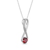 Thumbnail Image 2 of Garnet & White Lab-Created Sapphire Swirl Necklace Sterling Silver 18&quot;