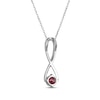 Thumbnail Image 3 of Garnet & White Lab-Created Sapphire Swirl Necklace Sterling Silver 18&quot;