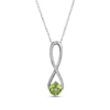 Thumbnail Image 1 of Peridot & White Lab-Created Sapphire Swirl Necklace Sterling Silver 18&quot;