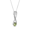 Thumbnail Image 2 of Peridot & White Lab-Created Sapphire Swirl Necklace Sterling Silver 18&quot;