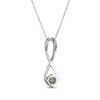 Thumbnail Image 3 of Peridot & White Lab-Created Sapphire Swirl Necklace Sterling Silver 18&quot;