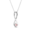 Thumbnail Image 3 of Lab-Created Opal & White Lab-Created Sapphire Swirl Necklace Sterling Silver 18&quot;