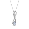 Thumbnail Image 1 of Aquamarine & White Lab-Created Sapphire Swirl Necklace Sterling Silver 18"