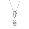 Thumbnail Image 2 of Aquamarine & White Lab-Created Sapphire Swirl Necklace Sterling Silver 18"