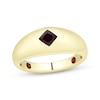 Thumbnail Image 1 of Square-Cut Garnet Signet Ring 10K Yellow Gold