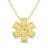 Thumbnail Image 3 of Pear-Shaped Lab-Created Opal & White Lab-Created Sapphire Flower Necklace 10K Yellow Gold 18&quot;