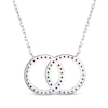 Thumbnail Image 3 of Lab-Created Gemstone Rainbow Linked Circles Necklace Sterling Silver 18&quot;