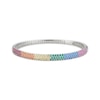 Thumbnail Image 0 of Lab-Created Gemstone Rainbow Bangle Bracelet Sterling Silver