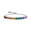 Thumbnail Image 1 of Lab-Created Gemstone Rainbow Bolo Bracelet Sterling Silver