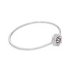 Thumbnail Image 2 of Amethyst & White Lab-Created Sapphire Halo Flex Bangle Sterling Silver