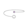 Thumbnail Image 3 of Amethyst & White Lab-Created Sapphire Halo Flex Bangle Sterling Silver