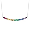 Thumbnail Image 1 of Natural & Lab-Created Gemstone Rainbow Smile Necklace Sterling Silver 18&quot;