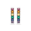 Thumbnail Image 2 of Natural & Lab-Created Gemstone Rainbow Hoop Earrings Sterling Silver