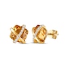 Thumbnail Image 1 of Cushion-Cut Citrine & White Lab-Created Sapphire Crisscross Stud Earrings 10K Yellow Gold