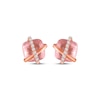 Thumbnail Image 2 of Cushion-Cut Rose Quartz & White Lab-Created Sapphire Crisscross Stud Earrings 10K Rose Gold