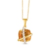 Thumbnail Image 0 of Cushion-Cut Citrine & White Lab-Created Sapphire Crisscross Necklace 10K Yellow Gold 18"
