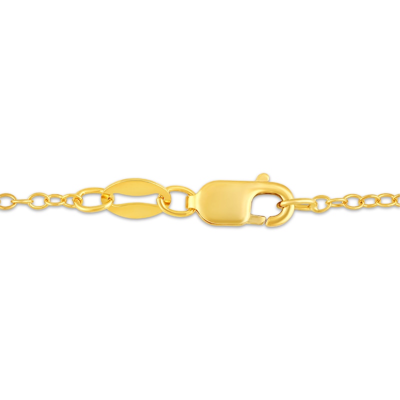 Cushion-Cut Citrine & White Lab-Created Sapphire Crisscross Necklace 10K Yellow Gold 18"