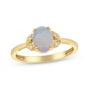 Thumbnail Image 1 of Oval-Cut Opal & Diamond Ring 1/20 ct tw 10K Yellow Gold