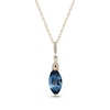 Thumbnail Image 0 of Marquise-Cut London Blue Topaz & Diamond Necklace 1/15 ct tw 10K Yellow Gold 18"