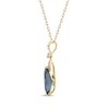 Thumbnail Image 1 of Marquise-Cut London Blue Topaz & Diamond Necklace 1/15 ct tw 10K Yellow Gold 18"