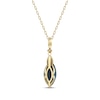 Thumbnail Image 2 of Marquise-Cut London Blue Topaz & Diamond Necklace 1/15 ct tw 10K Yellow Gold 18"