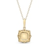 Thumbnail Image 3 of Cushion-Cut Opal & Diamond Arabesque Frame Necklace 1/6 ct tw 10K Yellow Gold 18&quot;