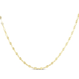 Solid Diamond-Cut Mirror Chain Necklace 1.9mm 14K Yellow Gold 18&quot;