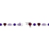 Thumbnail Image 2 of Heart-Shaped Rhodolite Garnet, Oval & Round-Cut Amethyst Bracelet Sterling Silver 7.25&quot;