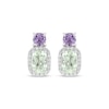 Thumbnail Image 2 of Cushion-Cut Green Quartz, Amethyst & White Lab-Created Sapphire Earrings Sterling Silver