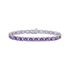 Thumbnail Image 1 of Cushion & Baguette-Cut Amethyst Bracelet Sterling Silver 7.25&quot;