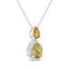 Thumbnail Image 2 of Pear-Shaped Citrine & White Lab-Created Sapphire Necklace Sterling Silver 18&quot;