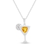 Thumbnail Image 1 of Trillion-Cut Citrine & White Lab-Created Sapphire Cocktail Necklace Sterling Silver 18&quot;