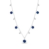 Thumbnail Image 1 of London Blue Topaz & White Sapphire Station Dangle Necklace Sterling Silver 18&quot;