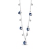 Thumbnail Image 2 of London Blue Topaz & White Sapphire Station Dangle Necklace Sterling Silver 18&quot;