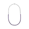 Thumbnail Image 0 of Oval-Cut Amethyst Paperclip Chain Necklace Sterling Silver 18"