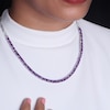 Thumbnail Image 2 of Oval-Cut Amethyst Paperclip Chain Necklace Sterling Silver 18"