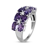 Thumbnail Image 2 of Oval-Cut Amethyst & White Lab-Created Sapphire Two-Row Ring Sterling Silver